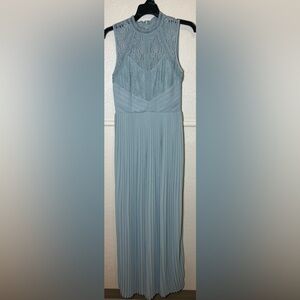 Everlane Sage Lace and Chiffon Pleated Dress Long Maxi Gown Size 2 NWT